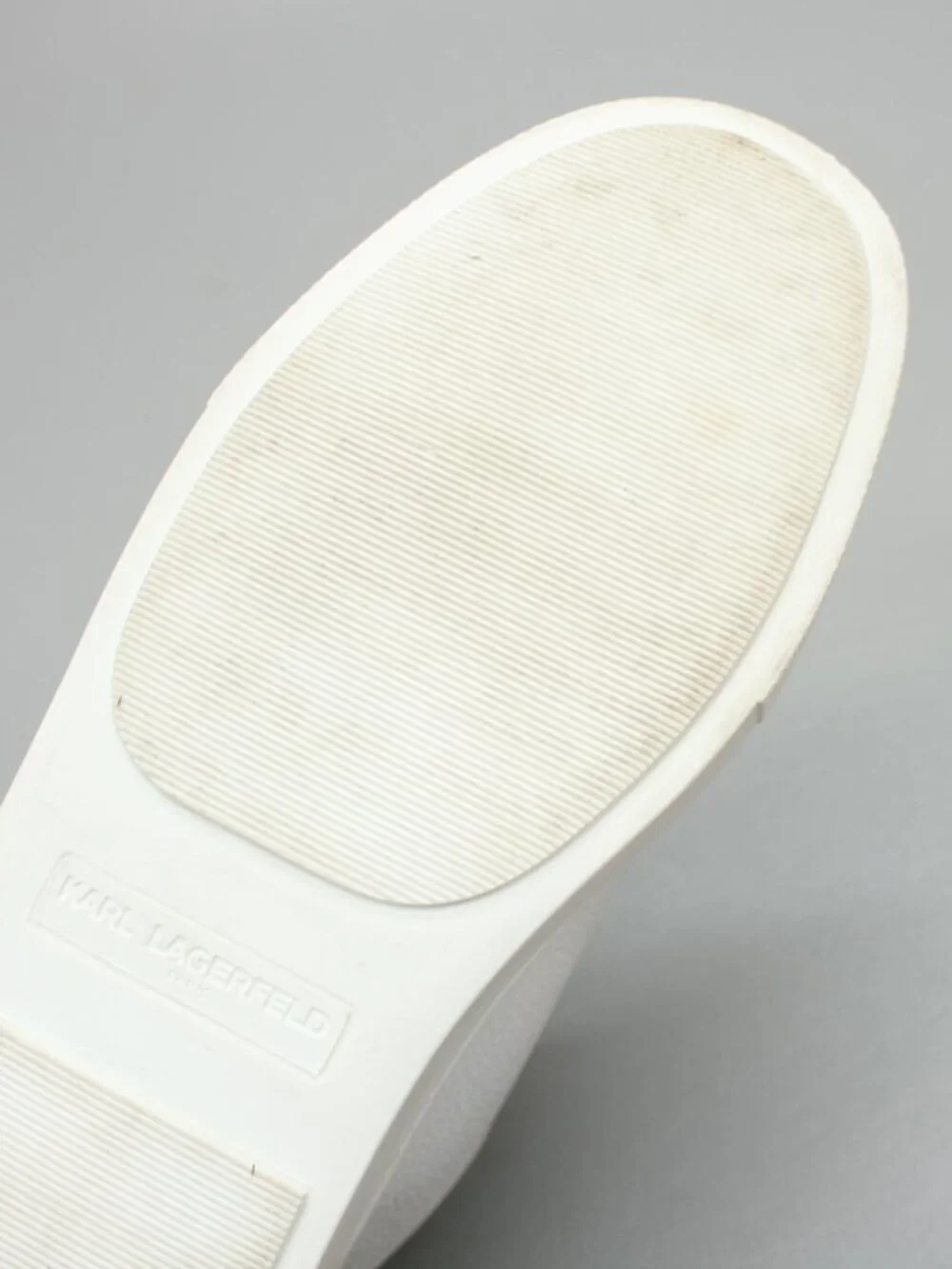 Karl Lagerfeld Paris Ladies 7.5 Ceci Slip-on Shoes White Leather Loafer Sneakers